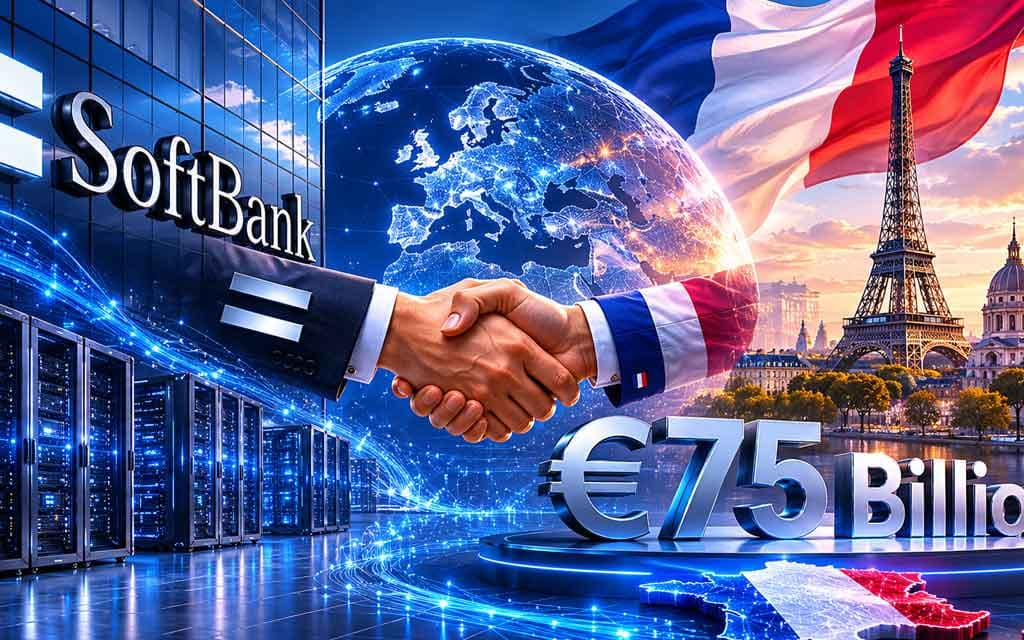 SoftBank plans to invest up to €75 billion in AI data centers across France, creating 5 GW of capacity and boosting Europe’s AI infrastructure ambitions.