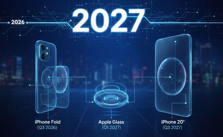 Leaked Apple roadmap showing iPhone Fold and future models
