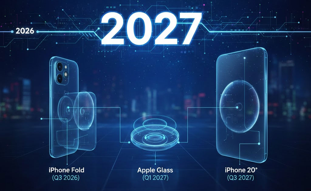 Leaked Apple roadmap showing iPhone Fold and future models