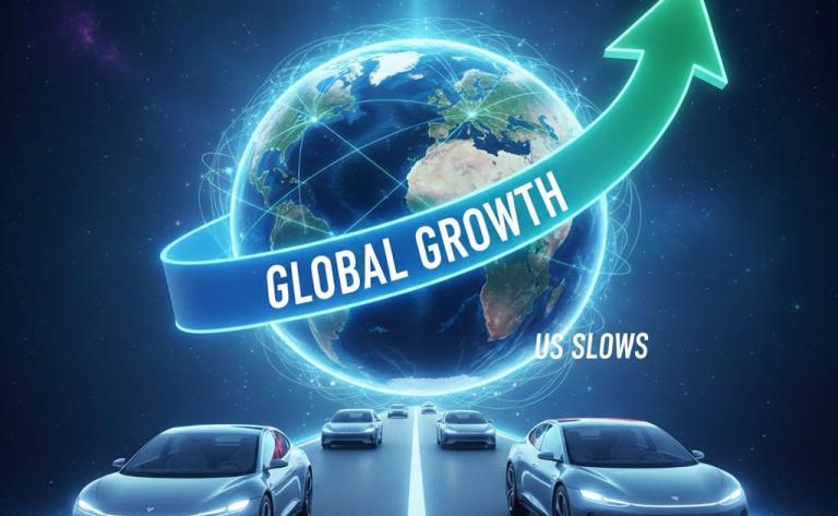 Global electric vehicle sales growth chart showing regional trends in 2025