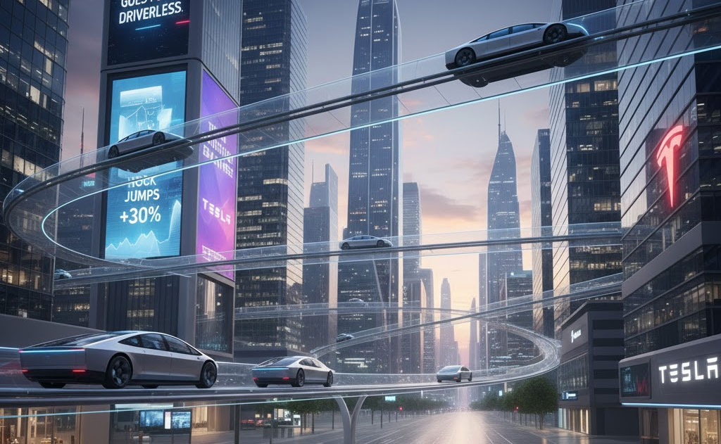 Tesla hits a driverless milestone with unsupervised FSD testing, fueling stock gains as robotaxi hype grows and regulators watch closely.