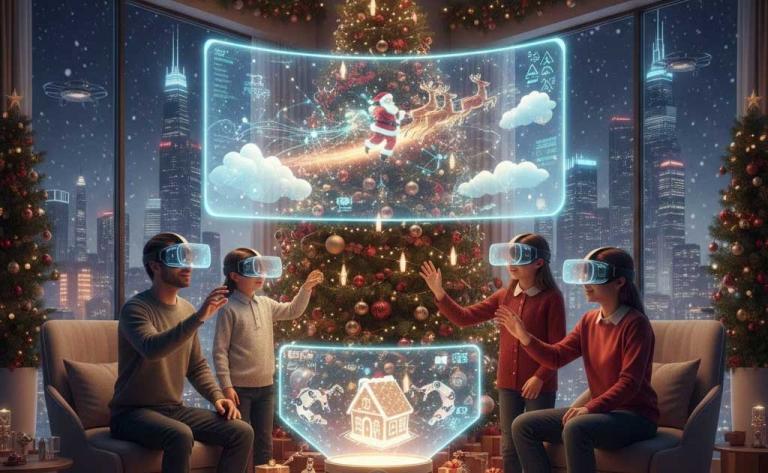 AI and VR powering Christmas 2025 with virtual family gatherings, immersive holiday experiences, and personalized AI shopping