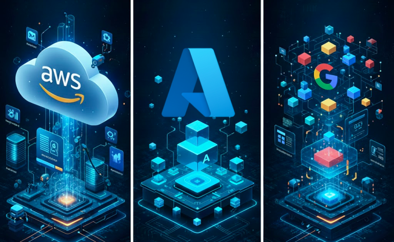 Comparison of AWS AI, Microsoft Azure AI, and Google Vertex AI platforms including GenAI, MLOps, pricing, and enterprise use cases in 2025