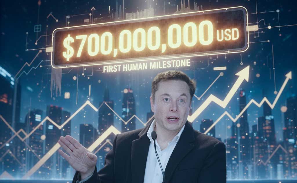 Elon Musk becomes the world’s first $700 billion billionaire after Tesla pay package ruling and stock surge in December 2025