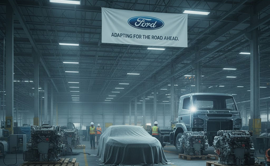 Ford Motor Company pivots from pure electric vehicles after a $19.5 billion EV writedown in 2025