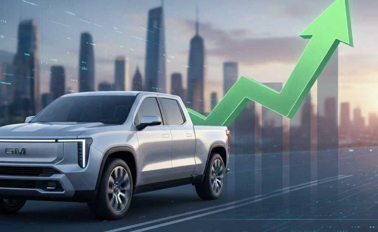 General Motors dealership in the U.S. showing strong 2025 sales of Chevrolet, GMC trucks, and Equinox EVs amid cooling EV demand