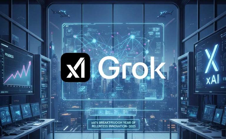 Timeline of Grok AI breakthroughs in 2025 from Grok 3 to Grok Voice Agent API