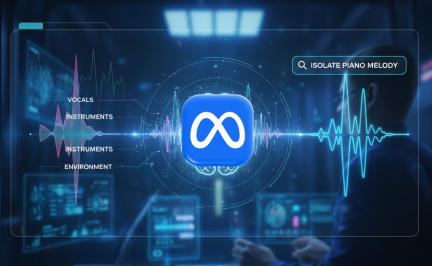 Meta SAM Audio AI model demonstrating prompt-based sound separation from complex audio mixes