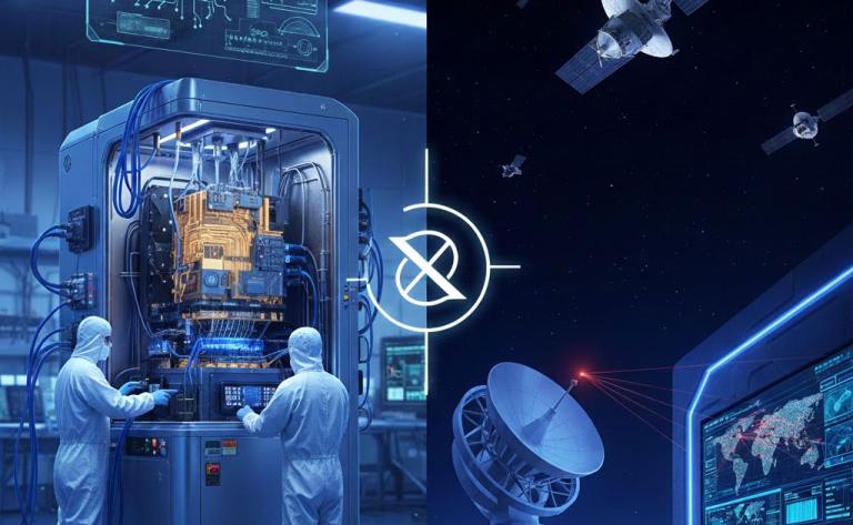 US and China competing in quantum computing in 2025, showing US quantum hardware breakthroughs and China’s quantum satellite communication network