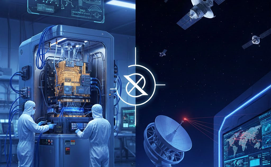 US and China competing in quantum computing in 2025, showing US quantum hardware breakthroughs and China’s quantum satellite communication network