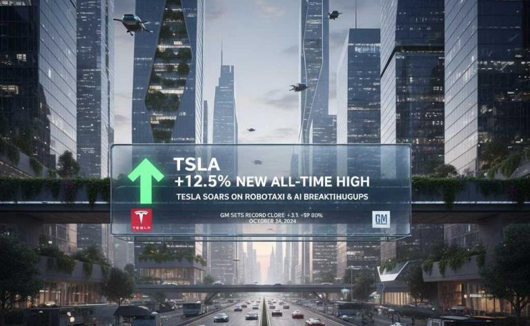 Tesla and General Motors stocks reach all-time highs in 2025 as Robotaxi progress, AI valuation, and strong auto sales boost investor confidence