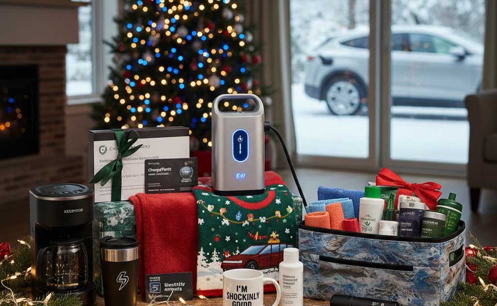 Top Christmas gift ideas for electric vehicle owners in 2025 featuring EV chargers, accessories, and sustainable tech