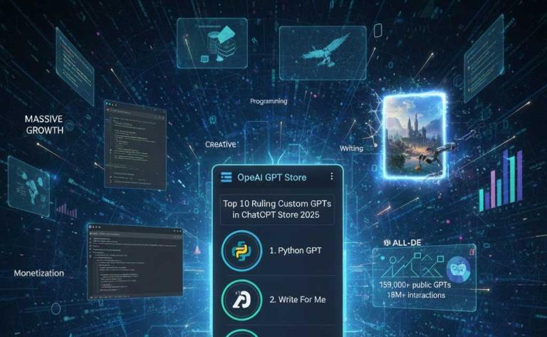 Top custom GPTs ruling the ChatGPT Store in 2025 for coding, image generation, writing, and research
