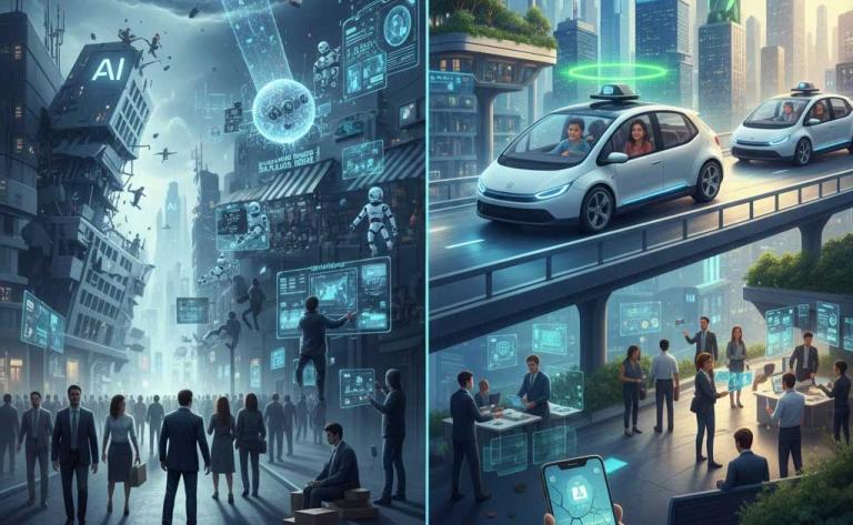 AI predictions for 2026 showing layoffs, deepfakes, and autonomous robotaxis