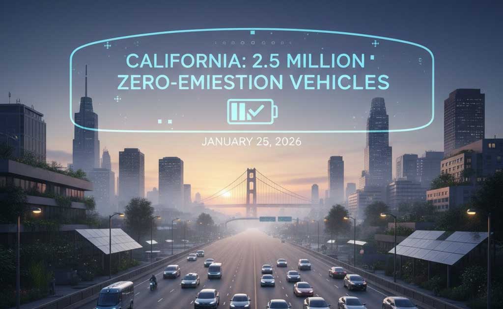 California reaching 2.5 million zero-emission vehicle sales in 2026 driven by state EV mandates and charging infrastructure