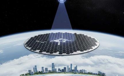 Earth viewed from space with climate-monitoring satellites symbolizing how space technology supports net-zero emissions, climate tracking, and clean energy solutions