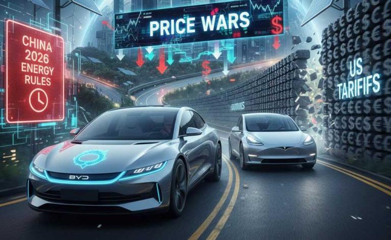 BYD electric vehicles showcasing China’s EV dominance in 2026 amid global expansion and domestic regulatory challenges