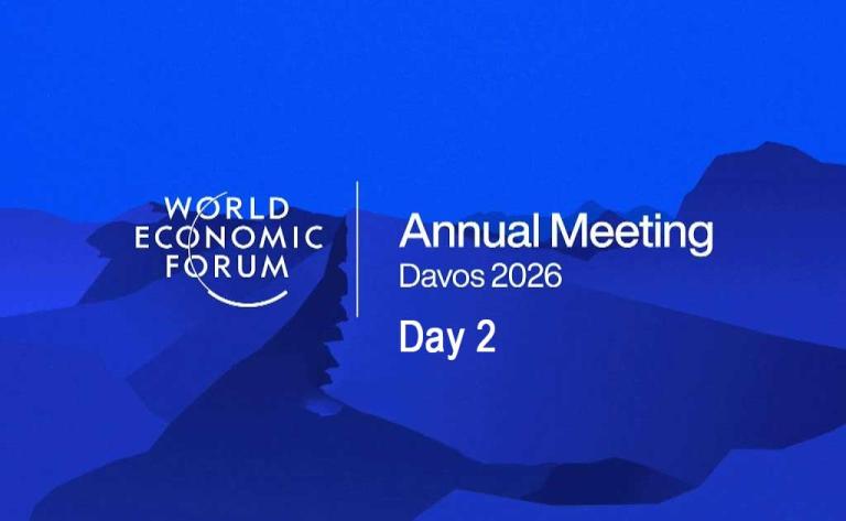 Leaders discuss AI geopolitics and global tensions during Day 2 of the World Economic Forum Davos 2026