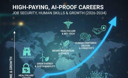Future of work showing human-centric careers outperforming AI automation
