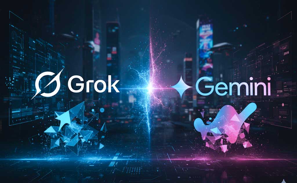 Comparison of Grok 4 and Google Gemini 3 in 2026, analyzing AI intelligence, speed, real-time capabilities, and safety risks in next-generation artificial intelligence.