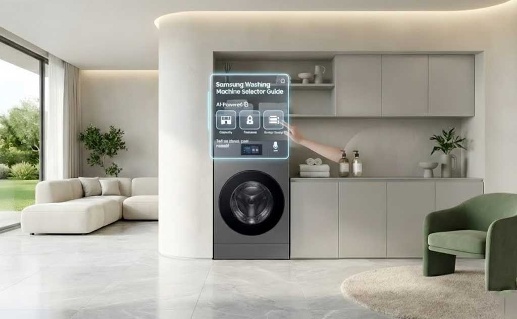 Samsung washing machine AI Help Me Choose tool 2026 offering personalized washer recommendations for smart homes