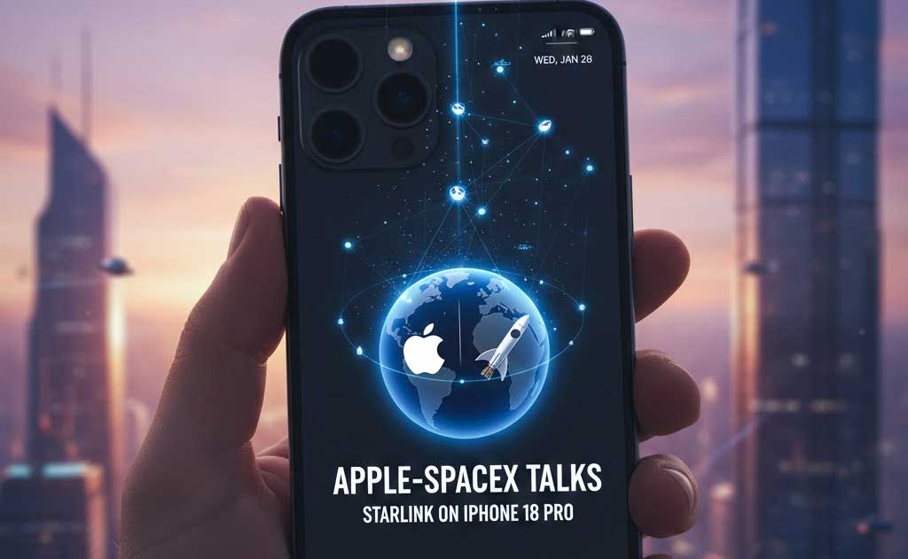 Apple iPhone 18 Pro with Starlink satellite connectivity via SpaceX direct to cell