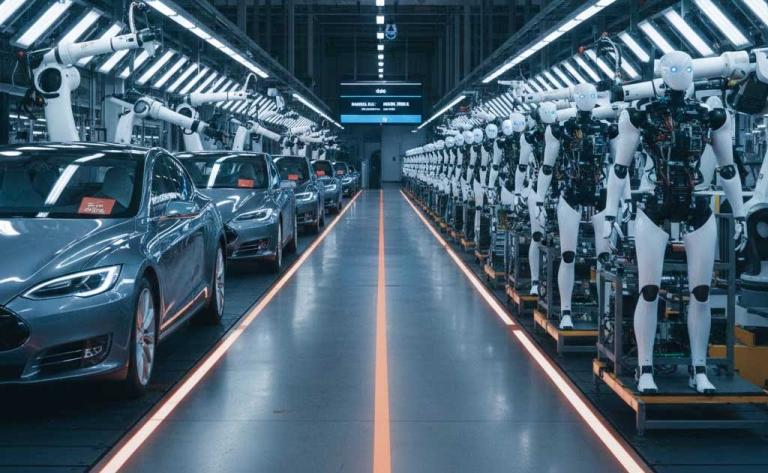 Tesla Fremont factory transitioning from Model S and Model X production to Optimus humanoid robots in 2026