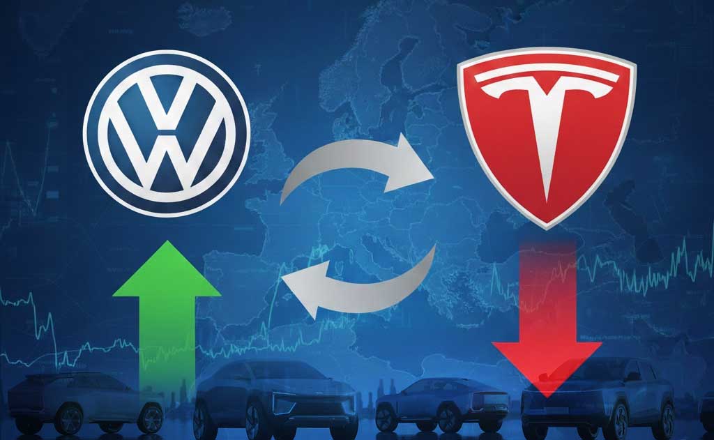 Volkswagen overtakes Tesla as top electric vehicle brand in Europe with strong 2025 sales growth