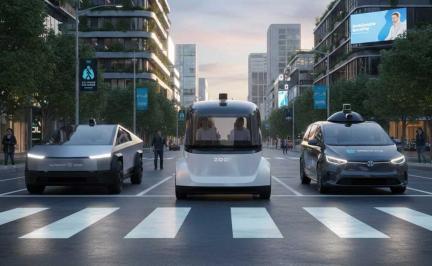 Zoox robotaxi compared with Tesla and Waymo at CES 2026 in Las Vegas