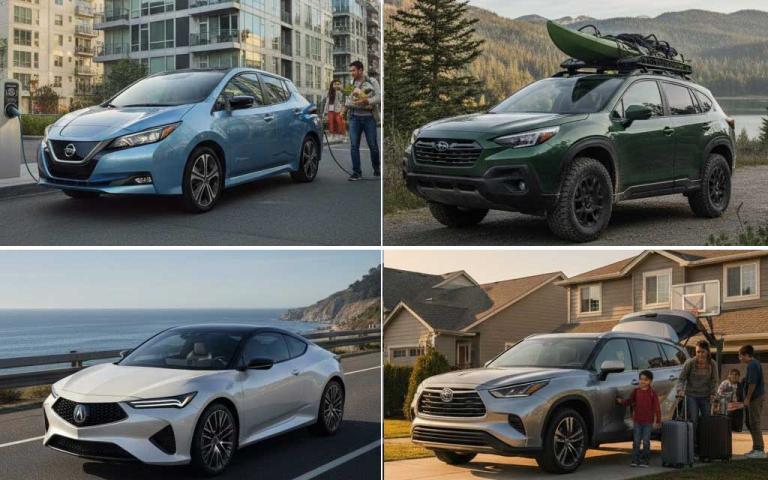 2026 electric vehicle launches in the US including Nissan LEAF Subaru Trailseeker and Acura RSX