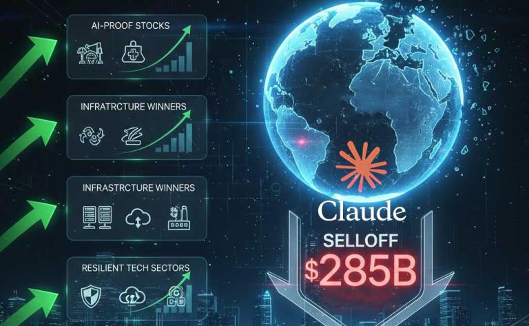 AI market selloff after Anthropic Claude Cowork release highlighting shift toward AI-proof infrastructure and energy investments in 2026
