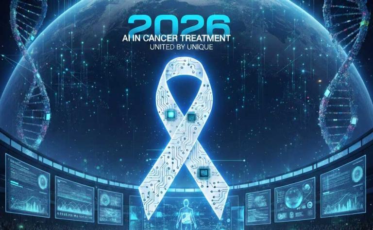 AI-driven cancer treatment advancements in 2026 highlighting early detection, personalized medicine, and patient-centered care on World Cancer Day