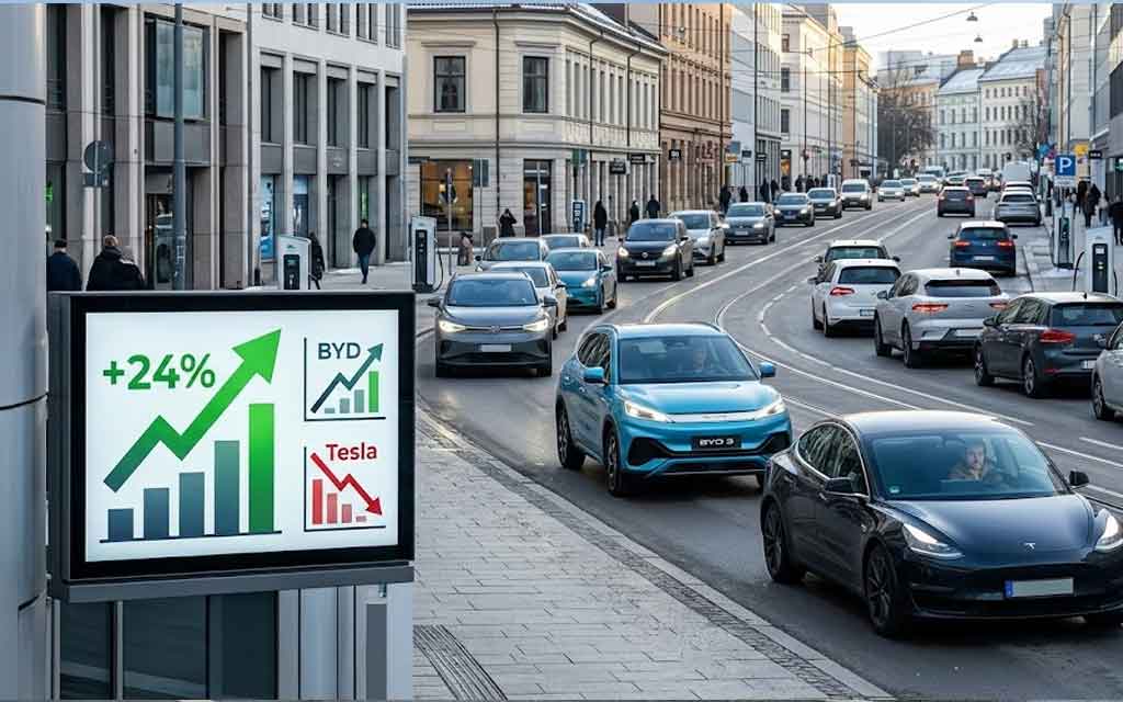 Electric vehicles charging in Europe as BEV sales surge 24 percent in January 2026