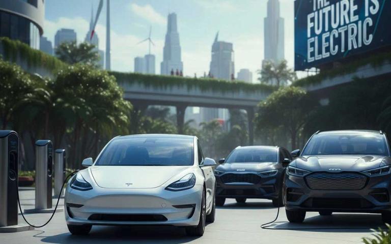 Electric vehicle charging at home showcasing high EV owner satisfaction and loyalty in 2026