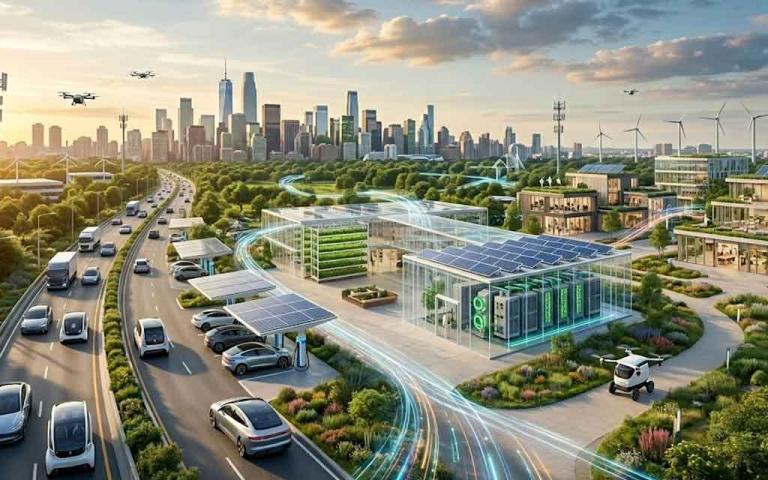 February 2026 US tech roundup featuring electric vehicles, AI funding boom, latest gadgets, green technology growth, and startup investment trends