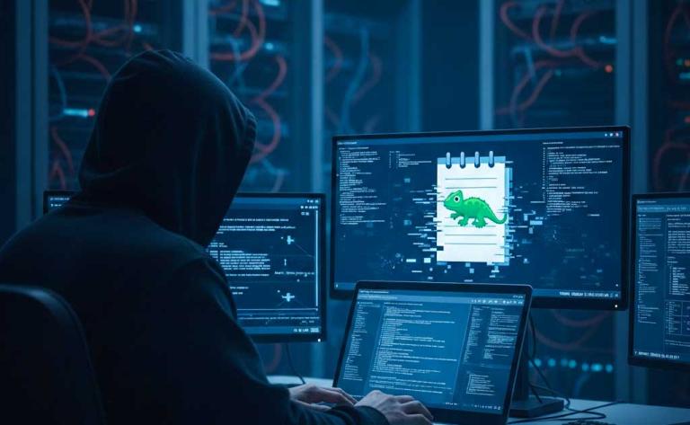Notepad++ supply chain attack diagram showing hijacked update mechanism and malware delivery