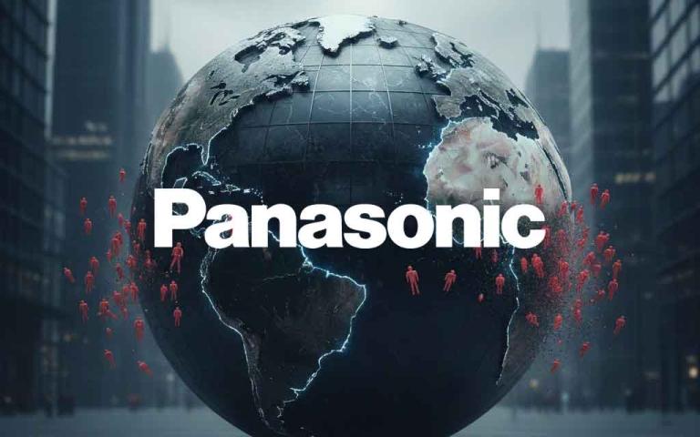 Panasonic Holdings headquarters during 2026 global restructuring announcement involving 12,000 job cuts and Skyworth TV partnership.
