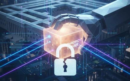 Pentagon headquarters and AI interface screen symbolizing the 2026 clash between the U.S. Defense Department and Anthropic over Claude AI access