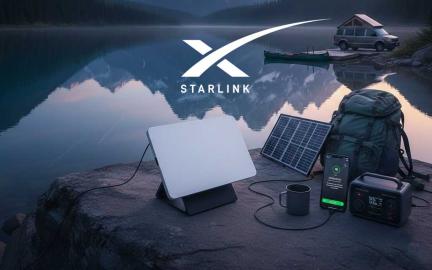 Starlink Mini portable satellite internet dish with built in WiFi router used for camping and remote work in 2026