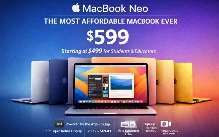 Apple MacBook Neo affordable laptop announced in 2026 with A18 Pro chip and 13-inch Liquid Retina display