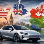 Electric vehicle sales trends in 2026 across USA, UK, Canada, and Europe showing regional EV adoption differences
