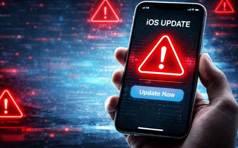 Apple iPhone security update screen protecting against DarkSword spyware threat in 2026