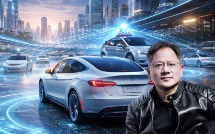 Nvidia CEO Jensen Huang discussing Tesla’s advanced AI autonomous driving stack and robotaxi future in 2026
