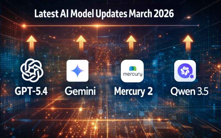 Latest AI models released in March 2026 including GPT-5.4 Gemini 3.1 Mercury 2 and Qwen 3.5 with advanced reasoning and multimodal capabilities