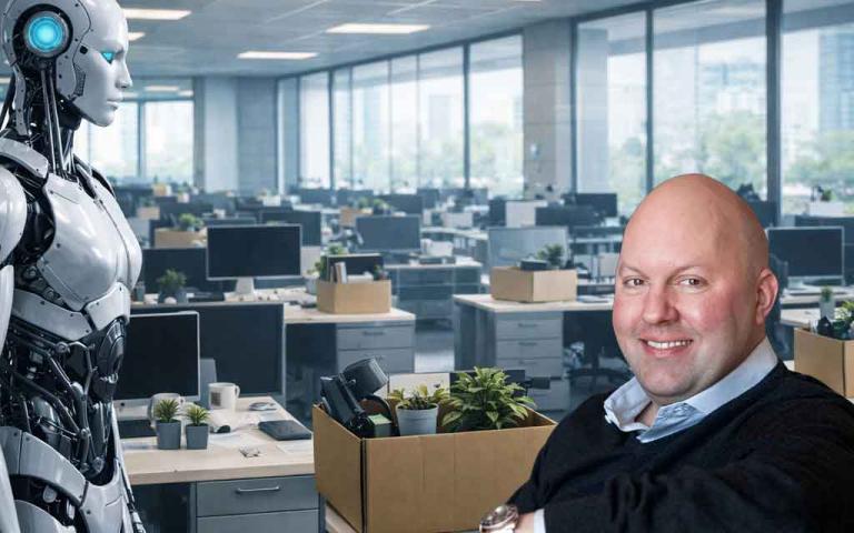 Marc Andreessen discussing AI layoffs and economic factors like overstaffing and interest rates in 2026