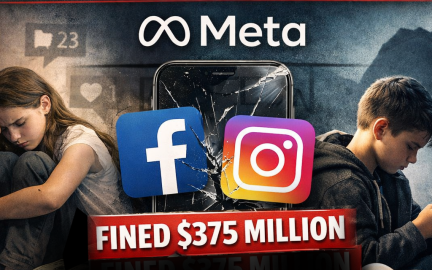 Meta platforms Facebook Instagram WhatsApp lawsuit over children mental health impact and court verdict illustration