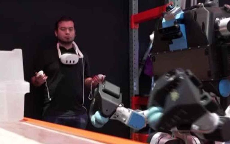 Moby3 industrial humanoid robot showcased at Nvidia GTC 2026 performing heavy lifting and autonomous tasks