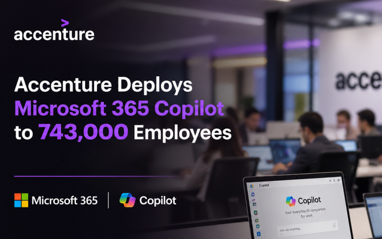 Accenture employees using Microsoft 365 Copilot AI tools for productivity and enterprise workflows