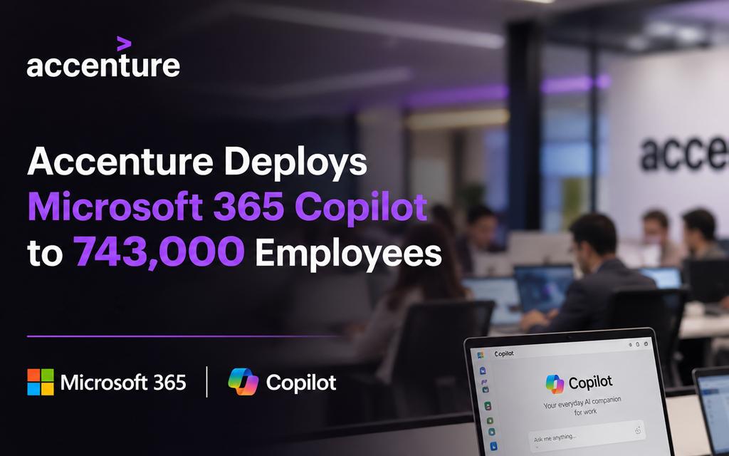 Accenture employees using Microsoft 365 Copilot AI tools for productivity and enterprise workflows