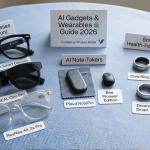AI gadgets and wearables 2026 including smart glasses AI rings and note taking devices for productivity and health tracking